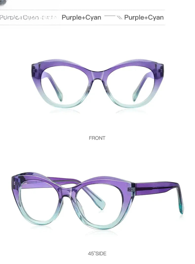 Women's Cat Eye Full Rim Reading Glasses Pfd2168 — view 26 | Rx Spectacle