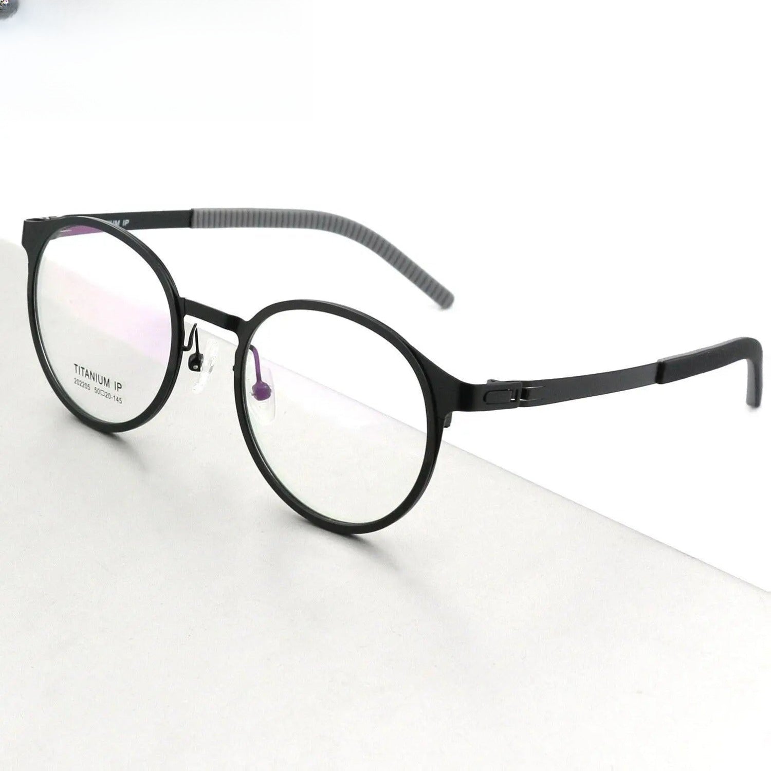 Unisex Round Full Rim Titanium Prescription Glasses 202205 — view 5 | Rx Spectacle