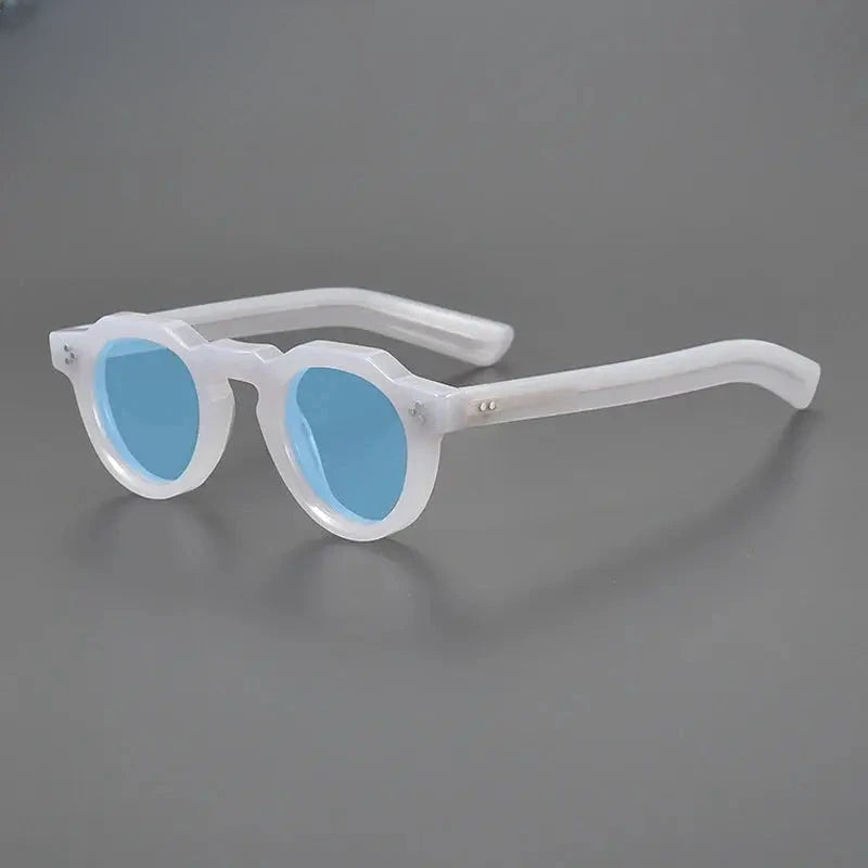 Unisex Round Full Rim Acetate Flat Top Prescription Glasses M002 — view 21 | Rx Spectacle
