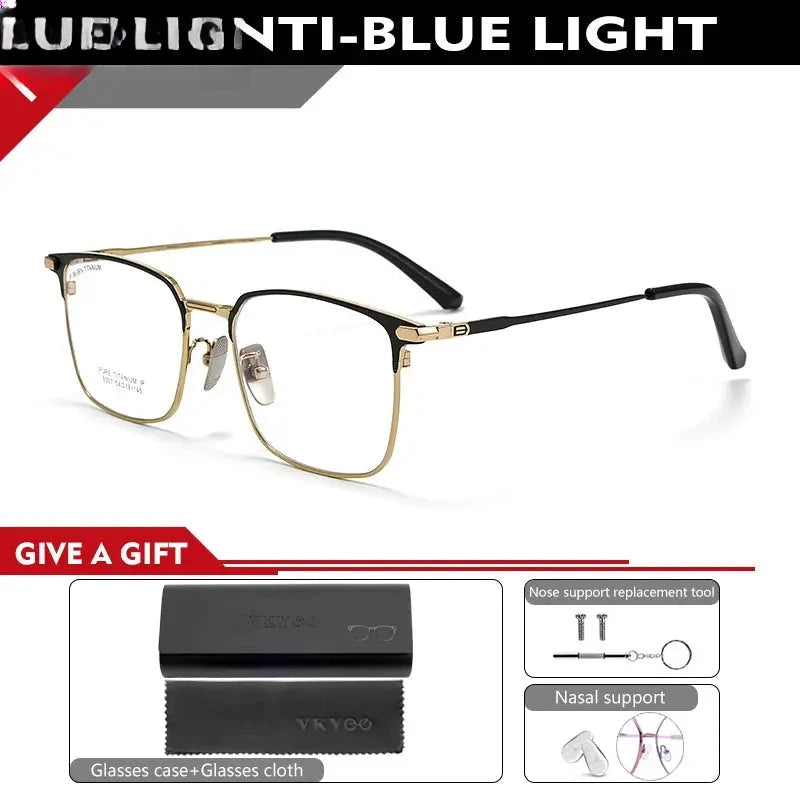 Unisex Square Full Rim Titanium Reading Glasses 80072 — view 6 | Rx Spectacle