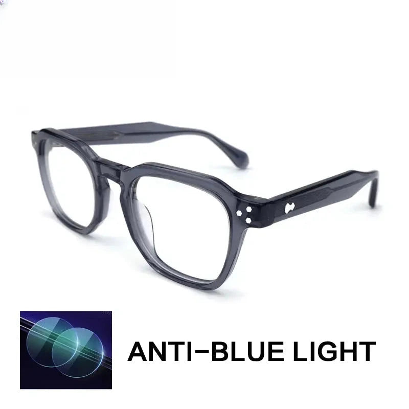 Unisex Square Full Rim Acetate Flat Top Reading Glasses G62209 — view 4 | Rx Spectacle