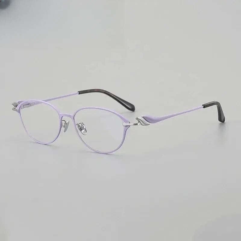 Women's Oval Full Rim Titanium Prescription Glasses 361002 — view 3 | Rx Spectacle