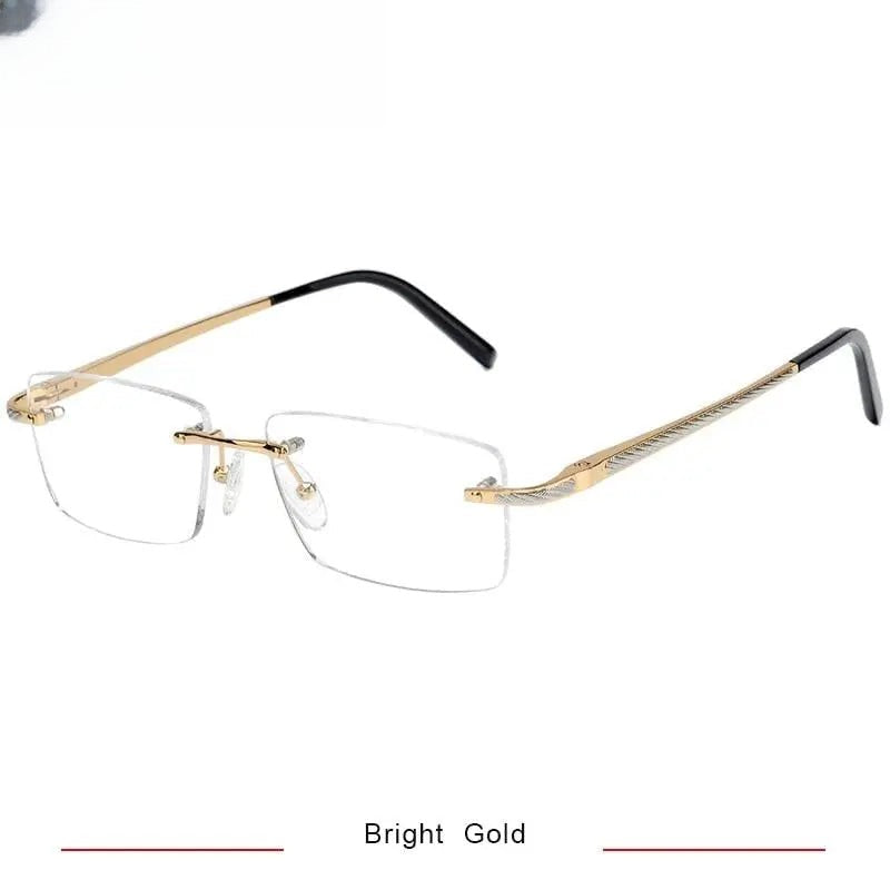 Unisex Square Rimless Titanium Prescription Glasses Kr8604 — view 2 | Rx Spectacle