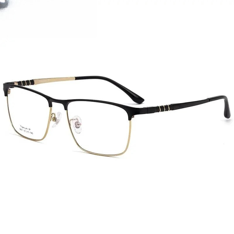 Men's Square Full Rim Titanium Prescription Glasses 8801 — view 2 | Rx Spectacle