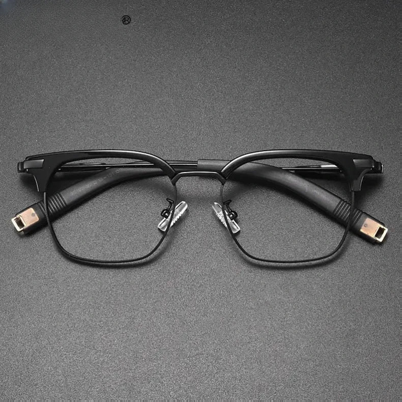 Square Full Rim Titanium Reading Glasses 19107 — view 1 | Rx Spectacle