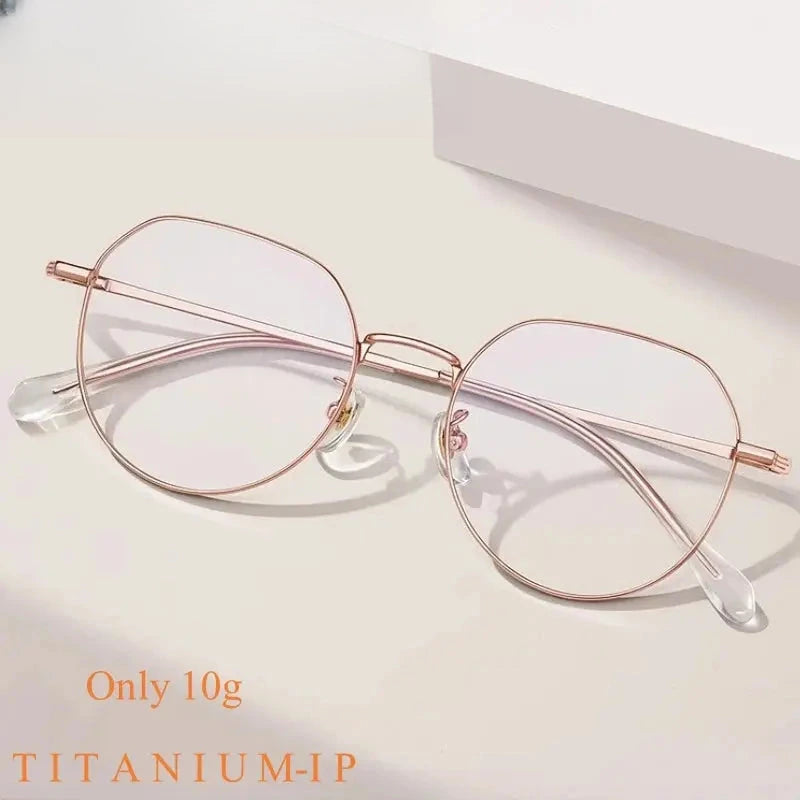 Unisex Oval Full Rim Titanium Flat Top Prescription Glasses 3244 — view 1 | Rx Spectacle