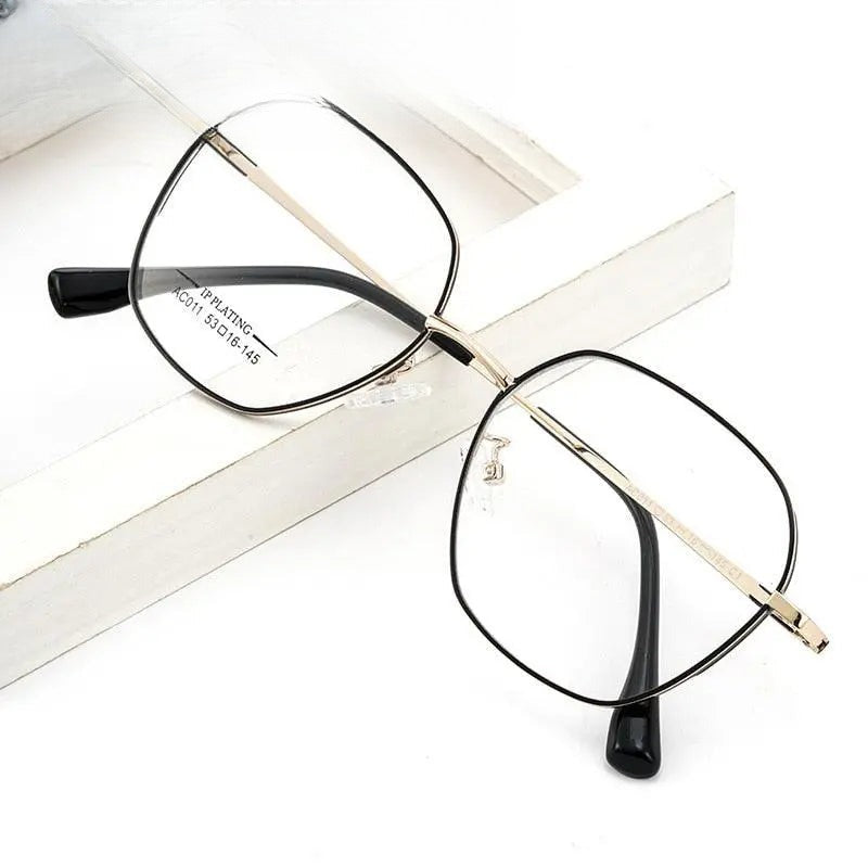 Unisex Polygon Full Rim Alloy Prescription Glasses AC011 — view 1 | Rx Spectacle