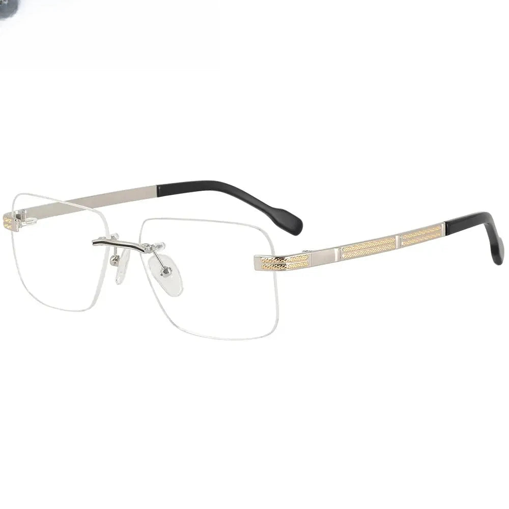 Women's Square Rimless Titanium Prescription Glasses 50120 — view 1 | Rx Spectacle