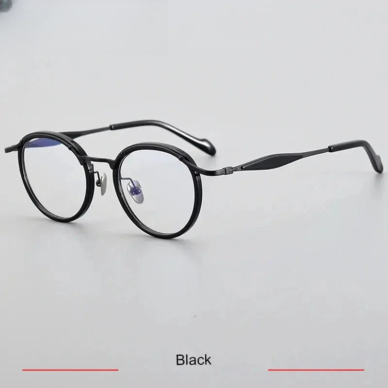 Unisex Oval Full Rim Titanium Prescription Glasses 46062 — view 5 | Rx Spectacle