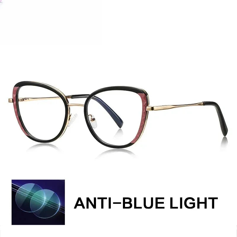 Women's Butterfly Full Rim Titanium Reading Glasses G3147 — view 3 | Rx Spectacle