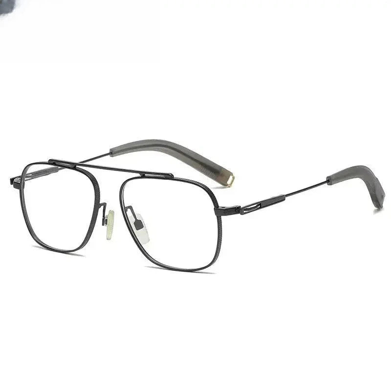 Men's Square Full Rim Titanium Oversized Prescription Glasses 105776 — view 4 | Rx Spectacle