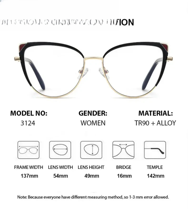 Women's Cat Eye Full Rim Titanium Prescription Glasses 31247 — view 2 | Rx Spectacle