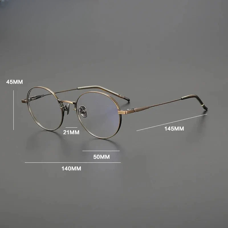Unisex Oval Full Rim Titanium Prescription Glasses Gxyj1558 — view 2 | Rx Spectacle