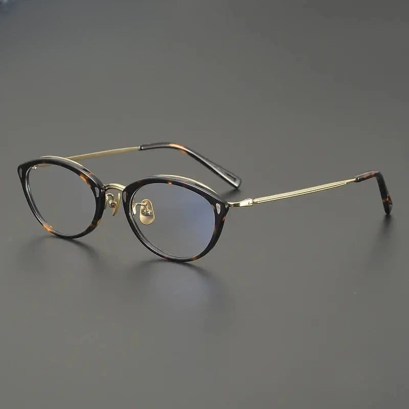 Unisex Oval Full Rim Titanium Prescription Glasses 762156 — view 4 | Rx Spectacle