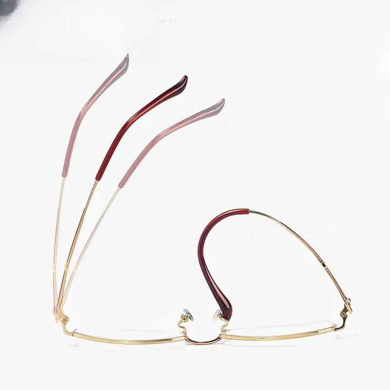 Women's Oval Semi-Rimless Titanium Prescription Glasses 86015 — view 5 | Rx Spectacle