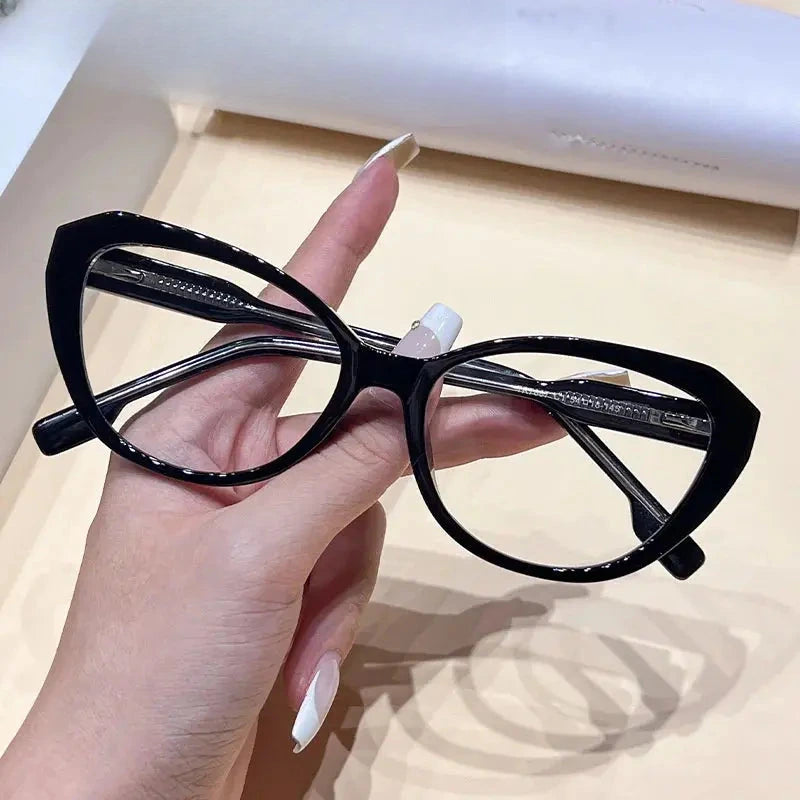 Women's Cat Eye Full Rim Titanium Prescription Glasses 87887 — view 3 | Rx Spectacle