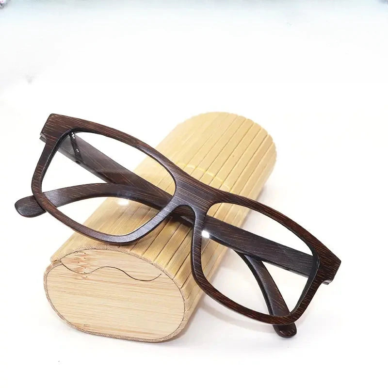 Unisex Square Full Rim Wood Prescription Glasses 356191 — view 1 | Rx Spectacle