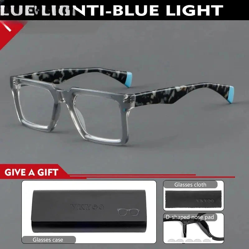 Women's Square Full Rim Titanium Reading Glasses 25005 — view 6 | Rx Spectacle