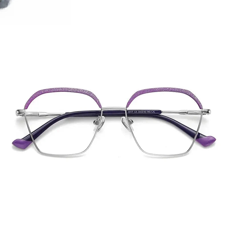Women's Polygon Full Rim Alloy Reading Glasses 3017 — view 7 | Rx Spectacle