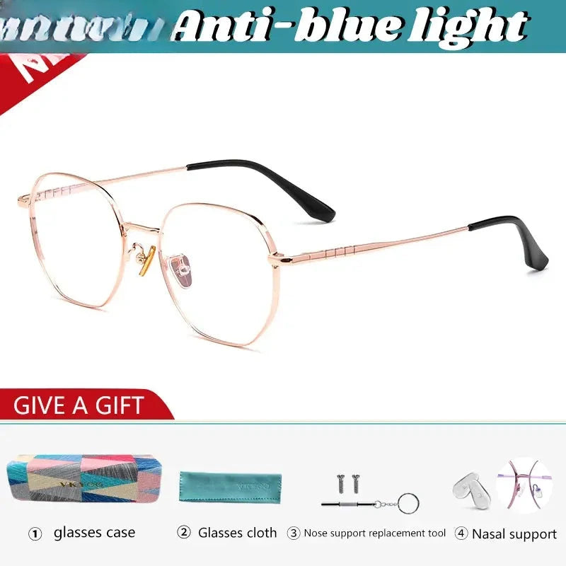 Women's Square Full Rim Titanium Reading Glasses 621280 — view 5 | Rx Spectacle