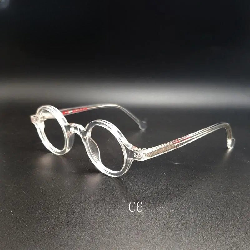 Unisex Round Full Rim Acetate Prescription Glasses Y916 — view 7 | Rx Spectacle
