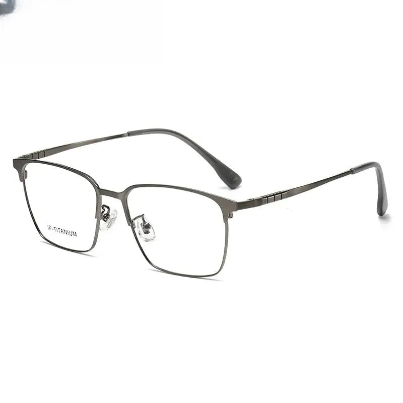Unisex Square Full Rim Titanium Prescription Glasses 798601 — view 7 | Rx Spectacle