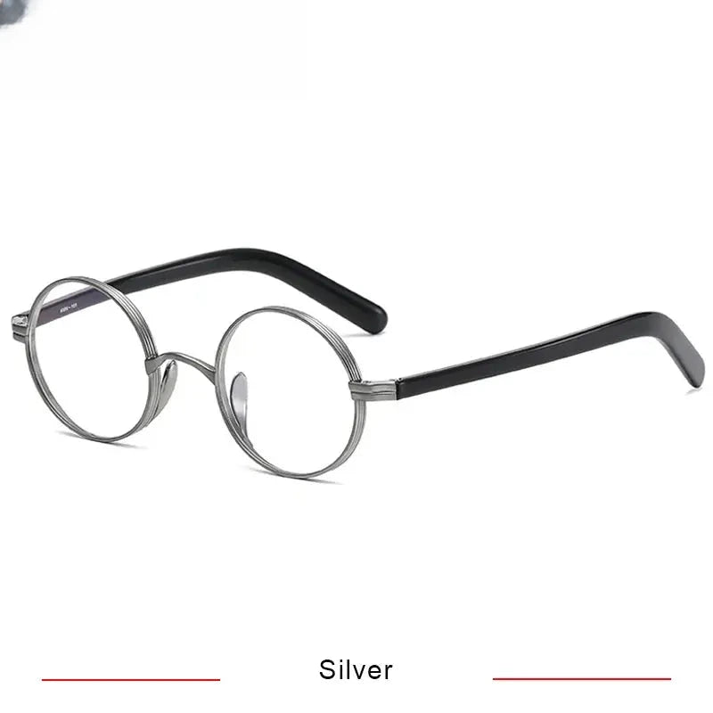Women's Round Full Rim Titanium Prescription Glasses 66101 — view 5 | Rx Spectacle