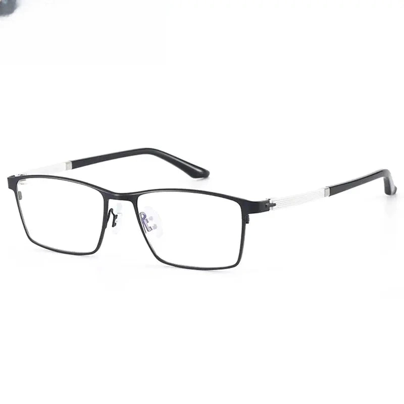 Men's Square Full Rim Stainless Steel Prescription Glasses 94931 — view 5 | Rx Spectacle