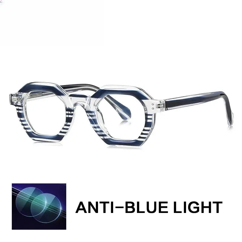 Unisex Polygon Full Rim Titanium Reading Glasses Gxy2050 — view 7 | Rx Spectacle