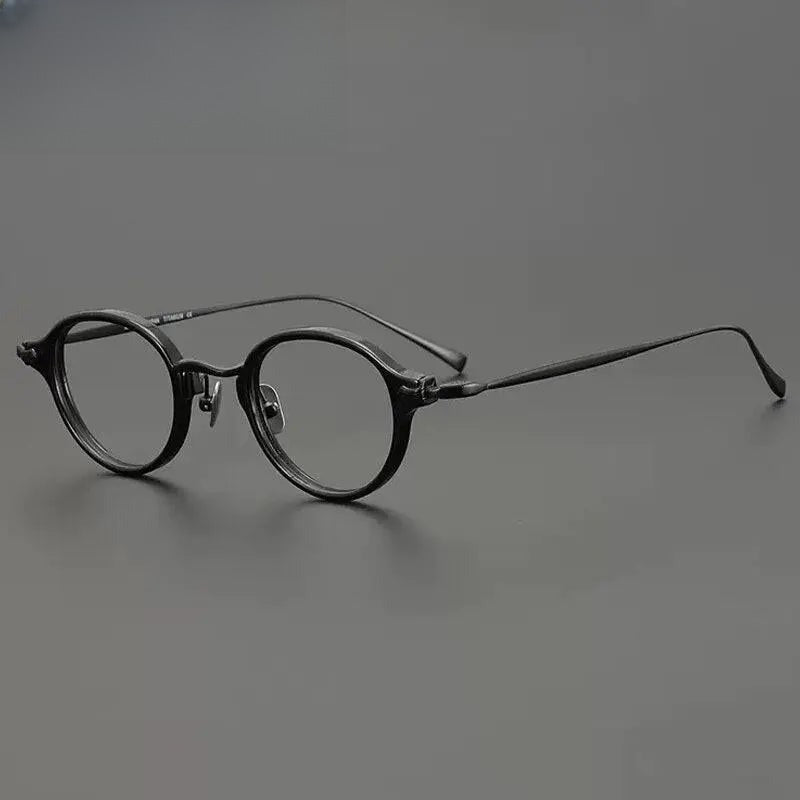 Unisex Round Full Rim Titanium Prescription Glasses Gxyj890 — view 4 | Rx Spectacle
