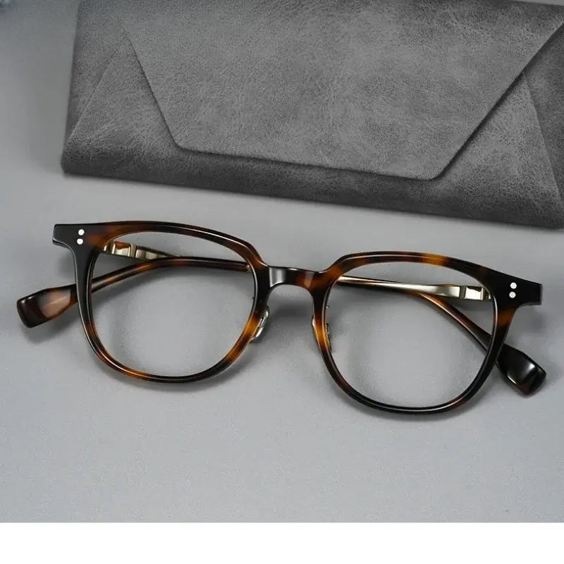 Unisex Square Full Rim Titanium Prescription Glasses 78150 — view 1 | Rx Spectacle