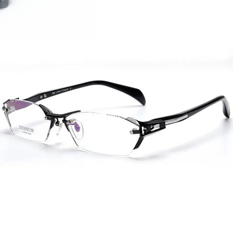 Men's Irregular Rimless Prescription Glasses 1141 — view 4 | Rx Spectacle