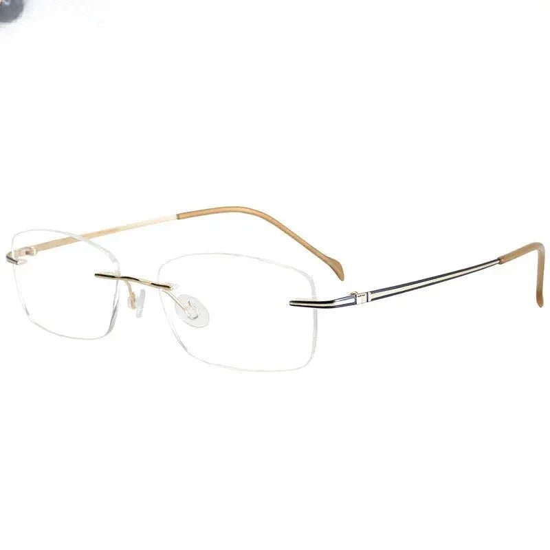 Unisex Oval Rimless Titanium Prescription Glasses 16075 — view 5 | Rx Spectacle