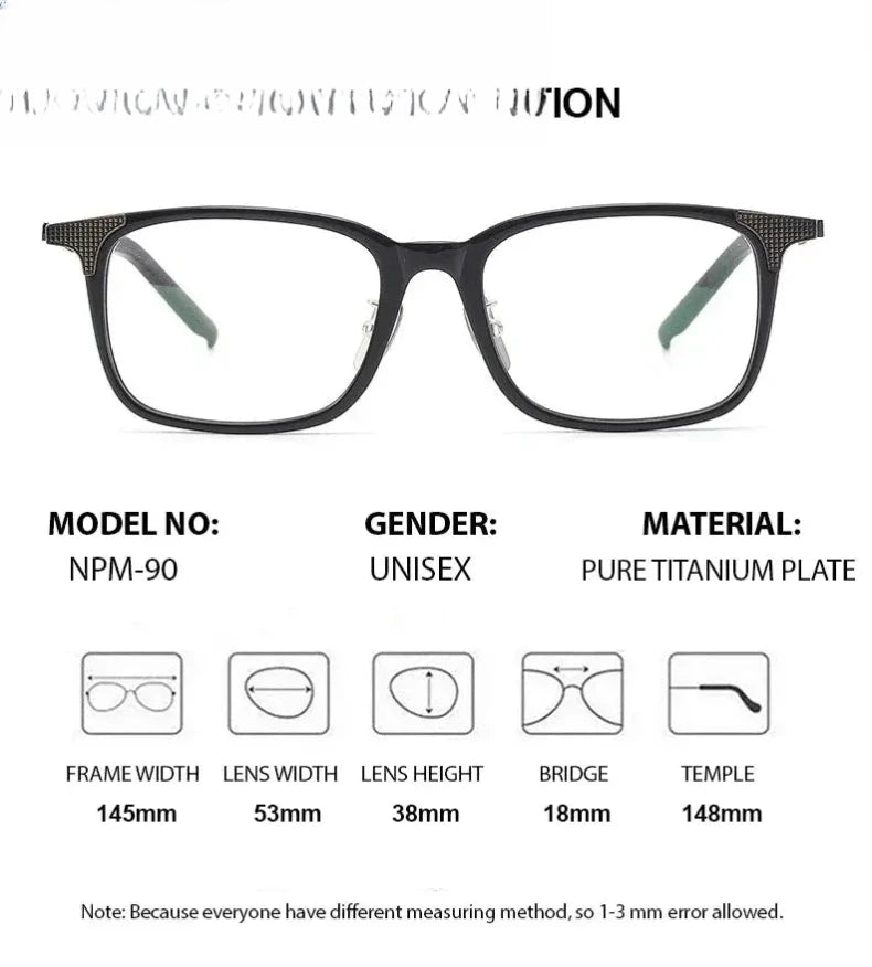 Men's Square Full Rim Titanium Prescription Glasses 900551 — view 2 | Rx Spectacle