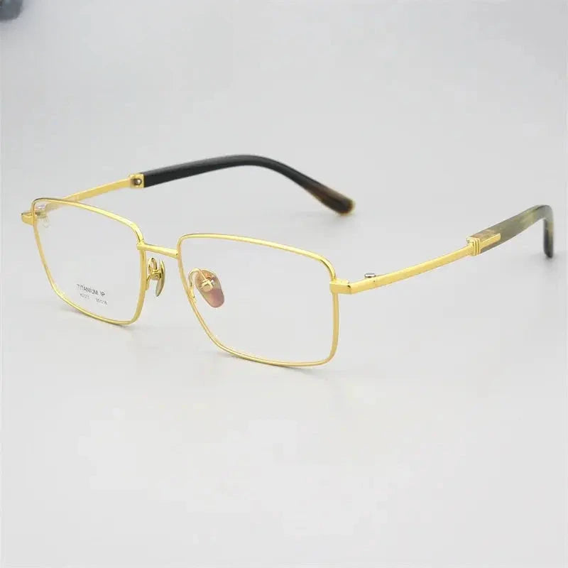 Men's Square Full Rim Titanium Prescription Glasses 792371 — view 1 | Rx Spectacle