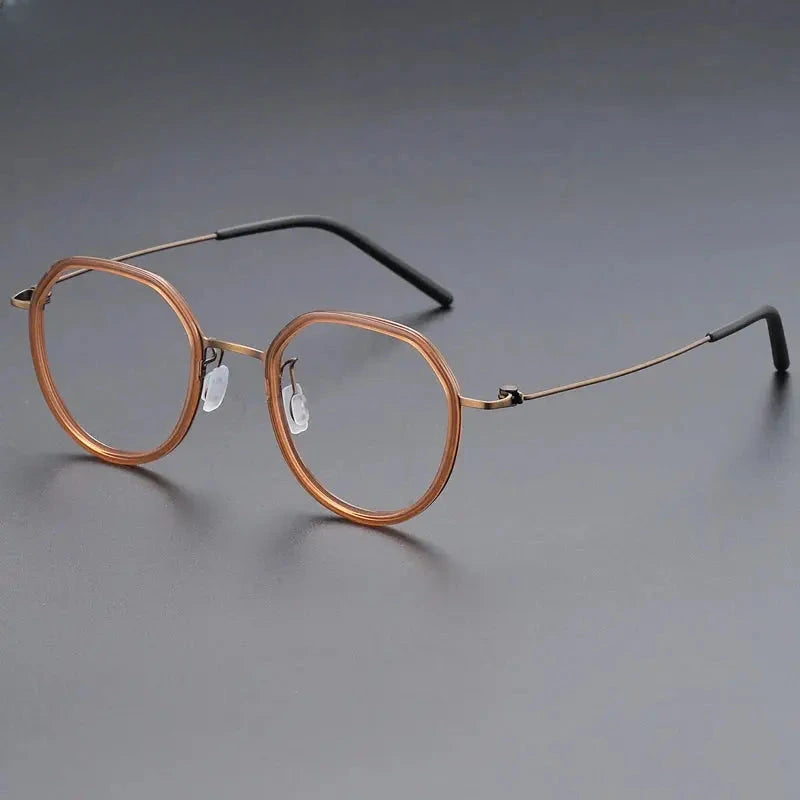 Women's Oval Full Rim Titanium Flat Top Prescription Glasses 699855 — view 5 | Rx Spectacle