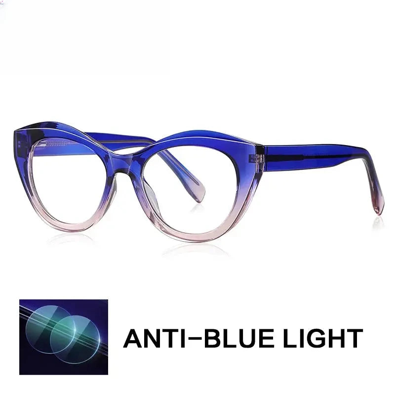 Women's Cat Eye Full Rim Titanium Reading Glasses Gx2168 — view 4 | Rx Spectacle