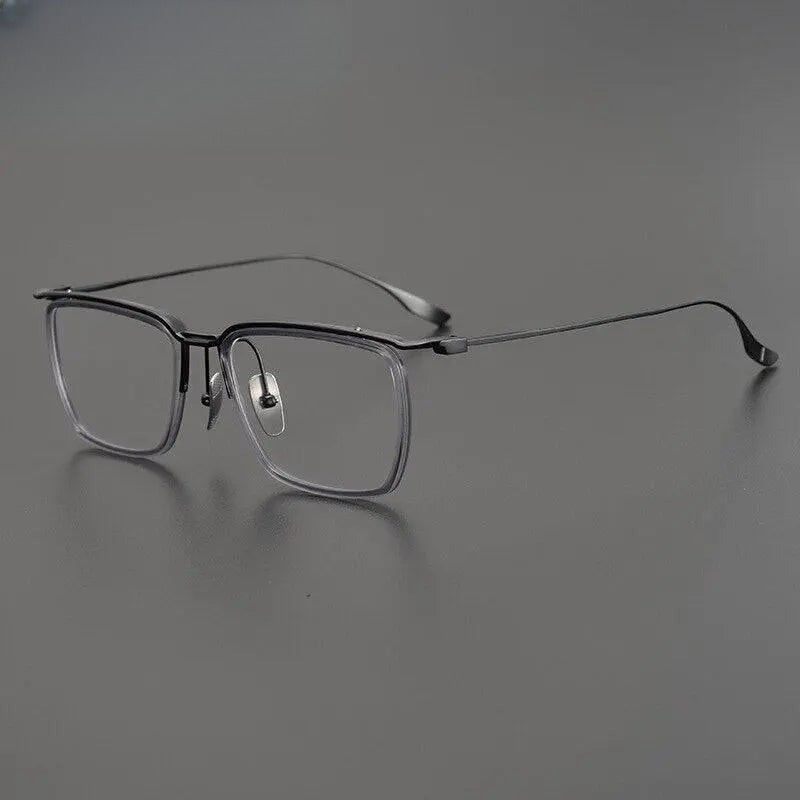 Unisex Square Full Rim Titanium Prescription Glasses Gxyj896 — view 4 | Rx Spectacle