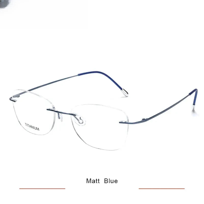 Unisex Oval Rimless Titanium Prescription Glasses 316013 — view 3 | Rx Spectacle