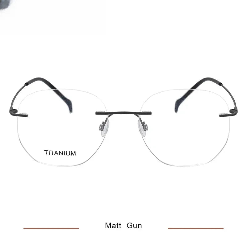 Women's Polygon Rimless Titanium Prescription Glasses 315010 — view 5 | Rx Spectacle