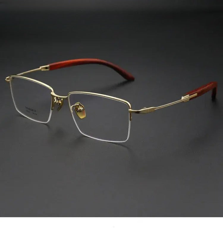 Unisex Square Semi-Rimless Titanium Prescription Glasses 312332 — view 1 | Rx Spectacle