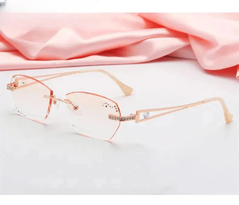 Women's Oval Rimless Titanium Prescription Glasses 3010 — view 7 | Rx Spectacle