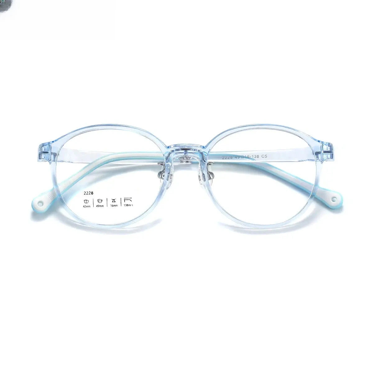 Unisex Oval Full Rim Titanium Prescription Glasses 2228 — view 8 | Rx Spectacle