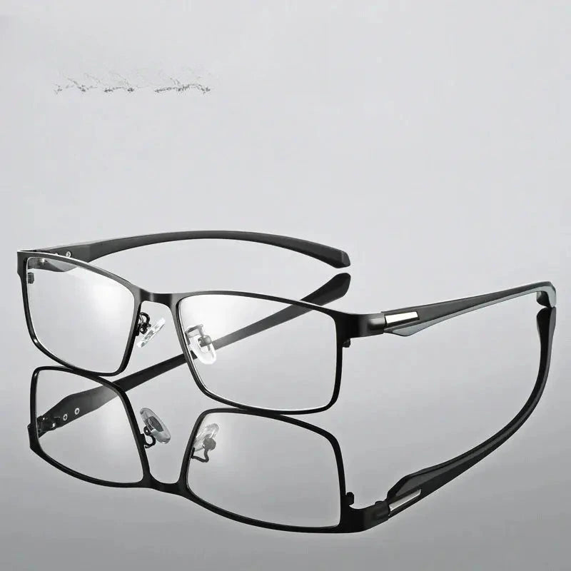 Men's Square Full Rim Alloy Reading Glasses 66071 — view 1 | Rx Spectacle