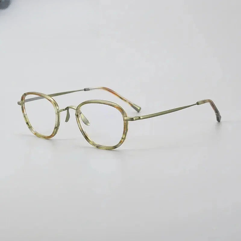 Unisex Polygon Full Rim Titanium Prescription Glasses 881750 — view 3 | Rx Spectacle