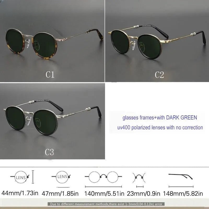 Men's Round Full Rim Acetate Prescription Glasses — view 10 | Rx Spectacle