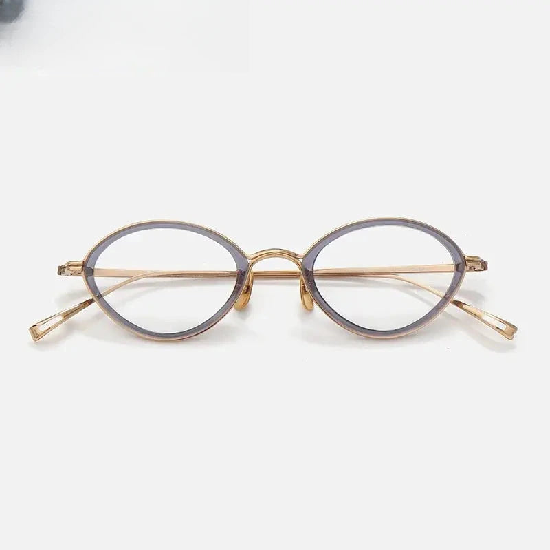 Unisex Oval Full Rim Titanium Prescription Glasses 770020 — view 4 | Rx Spectacle