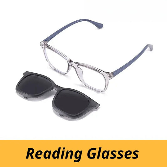 Unisex Square Full Rim TR90 Clip-On Prescription Glasses 517362 — view 1 | Rx Spectacle