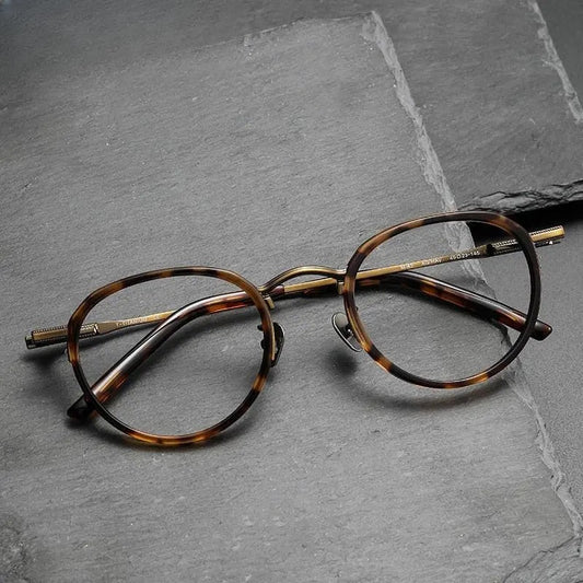 Unisex Round Full Rim Titanium Prescription Glasses M43 — view 1 | Rx Spectacle