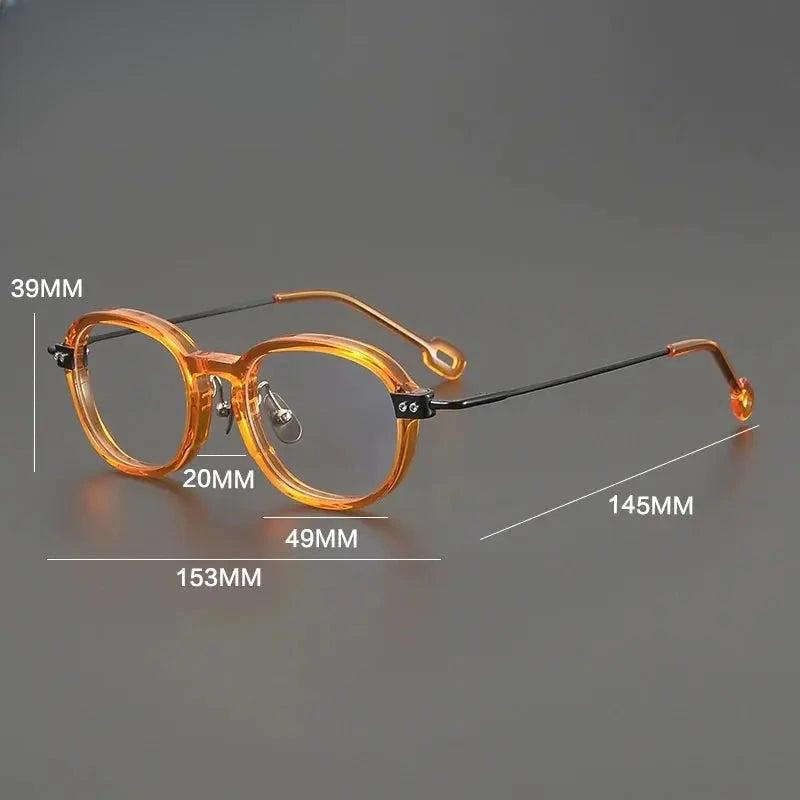 Unisex Square Full Rim Titanium Oversized Prescription Glasses 679010 — view 2 | Rx Spectacle